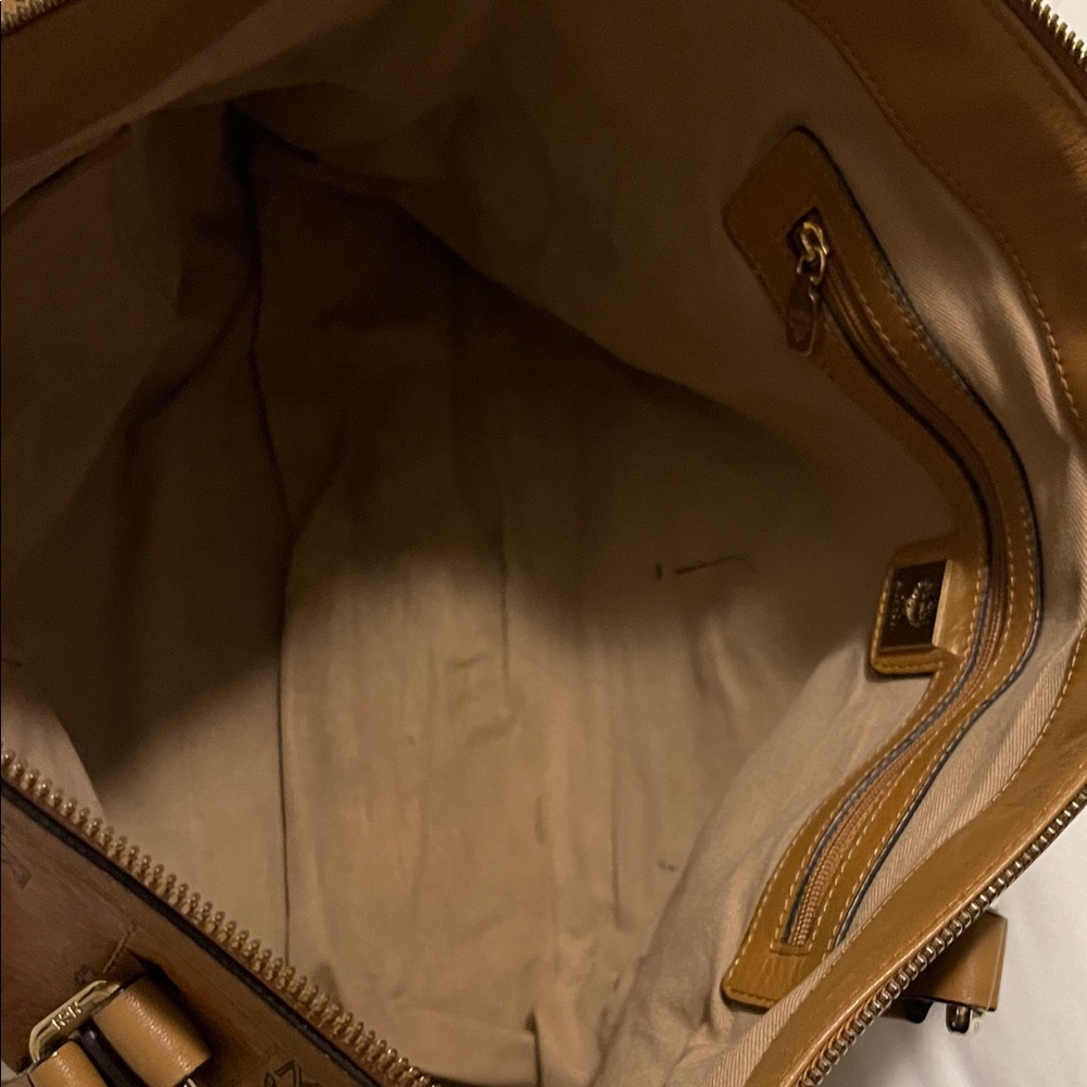 MCM Cognac Visetos Monogram Tote with Gold Plaque - Picture 15 of 16